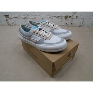 Sperry Shoes Womens 8 Soletide Casual Low Sneakers STS86219 White Grey Leather